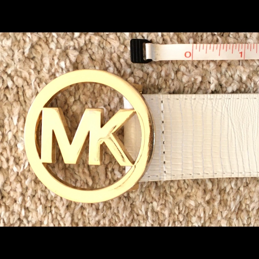 Michael Kors white leather belt